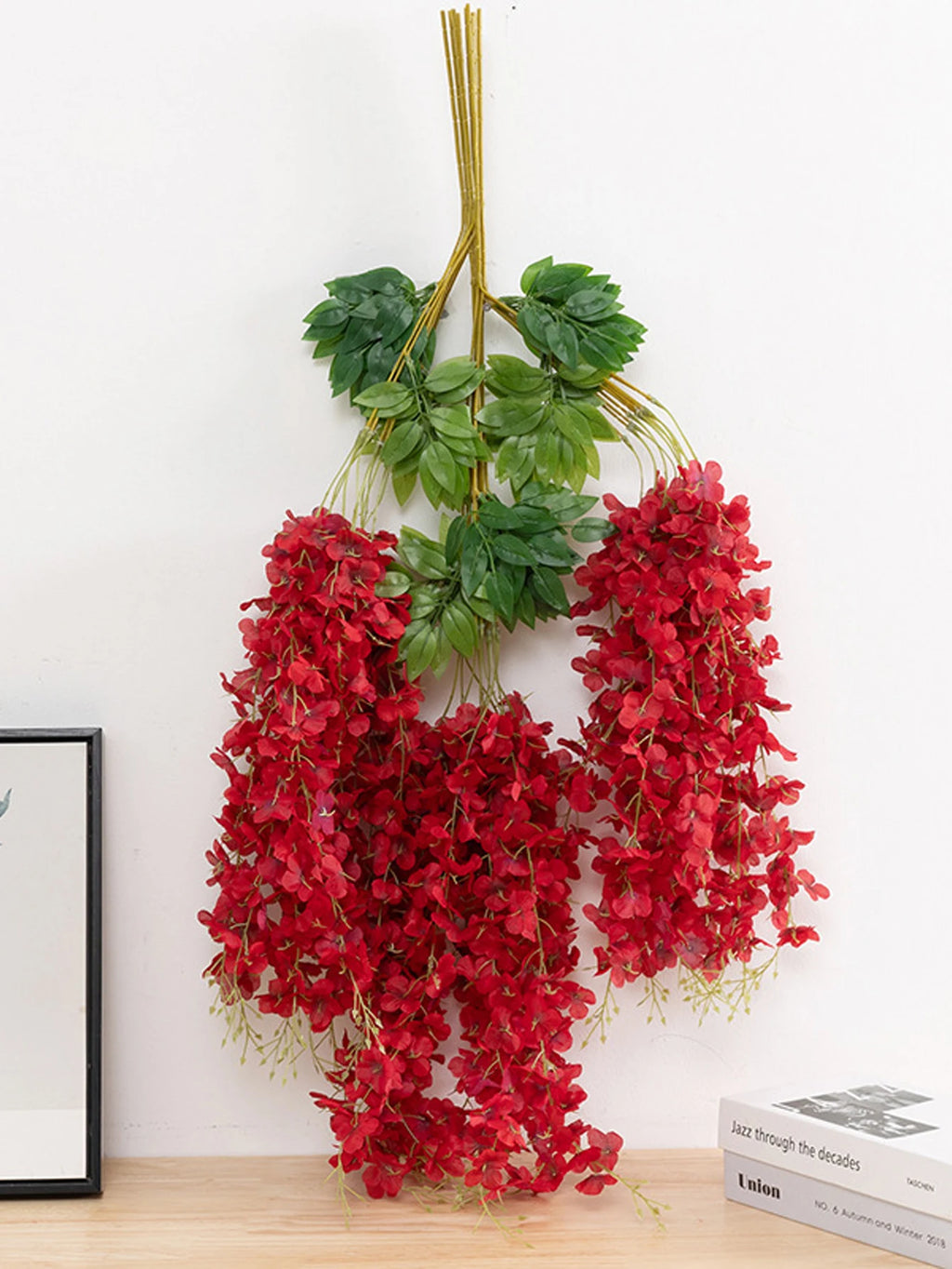 12pcs Artificial Flowers Hanging Wisteria Faux Flowers Garland Silk Vine Rattan Long String Home Outdoor Wedding Party Decor