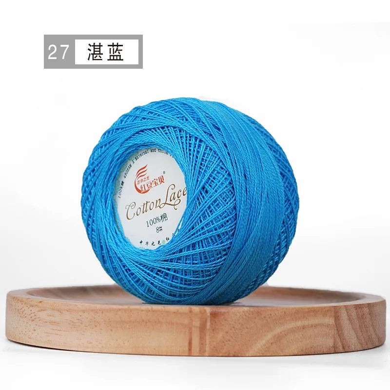 Pure Cotton Lace Thread Shiny Lin Yarn Handmade DIY Crochet Thread Combed Spun Yarn Knitting Crochet Handweaving Yarn