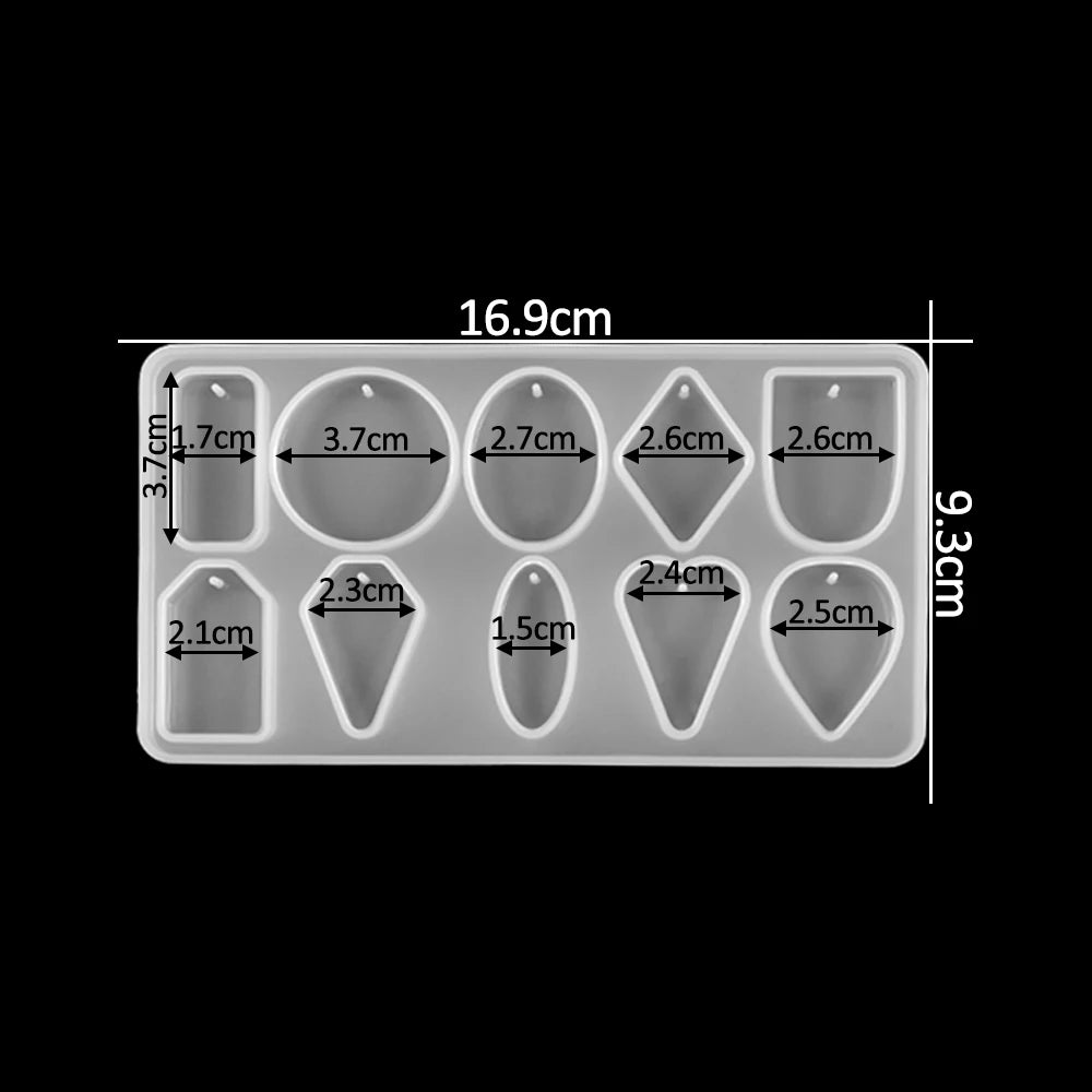 Earring Pendant Silicone Mold Epoxy Resin Jewelry Making Molds Heart Leaves Moon DIY Charms Pendant Mould Creative Jewelry Craft