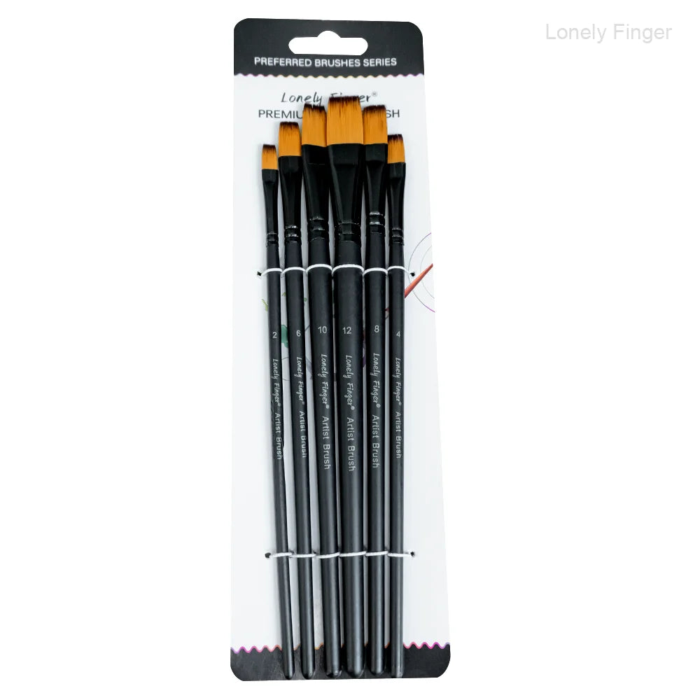 6/24 Paint Brushes for Acrylic Painting, Premium Nylon Bristles with Round, Filbert, Flat, Angle, Fine Detail Brush, Paint Brush