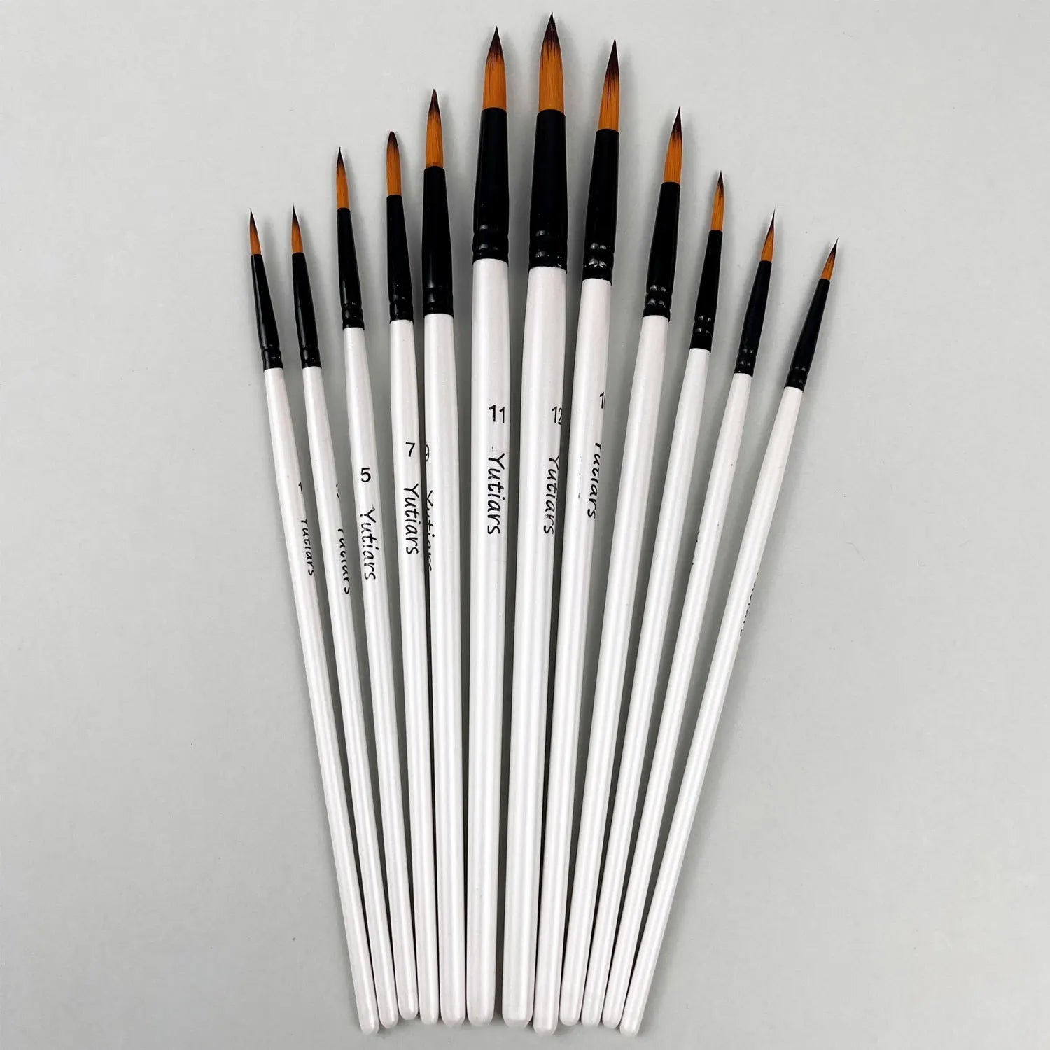 Acrylic Paint Brushes Set, 12pcs Professional Artist Paintbrushes for Acrylic Watercolor Oil Painting, Face Body Nail Art, Craft