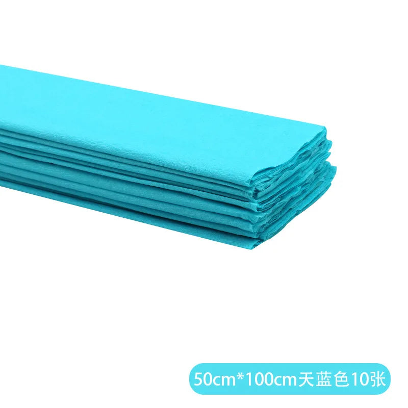 50x100cm Roll Crepe Paper Colorful Flower Wrapping Paper Handmade DIY Thin Paper Making Materials Kindergarten Decoration
