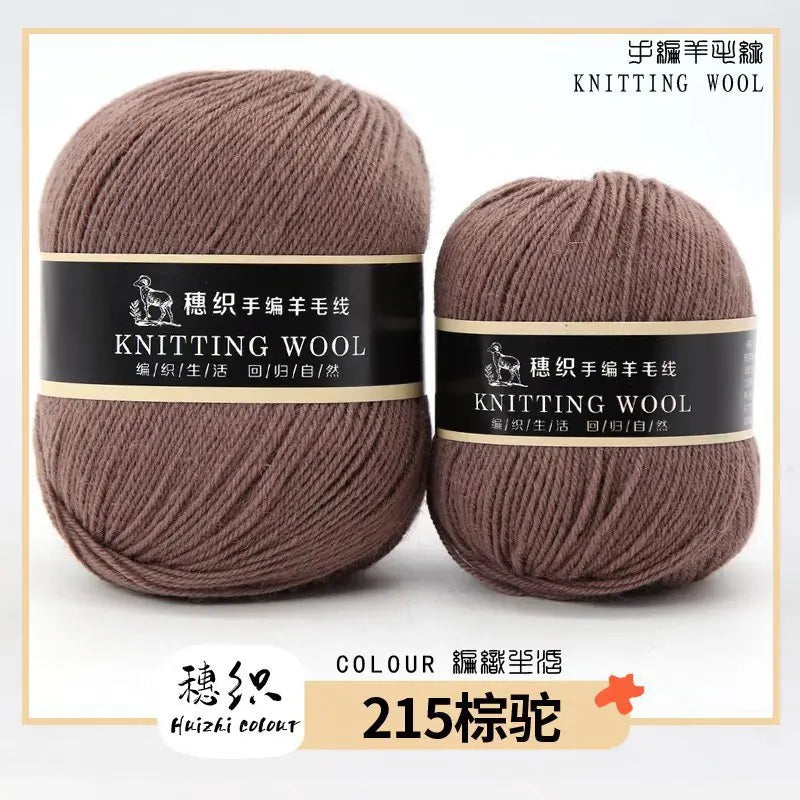 Hand Knitted Four-Ply Wool Yarn Medium Fine for Sweater Scarf Hat Pure Color Wool Yarn Spun Yarn from Hebei Mainly for Hand K...