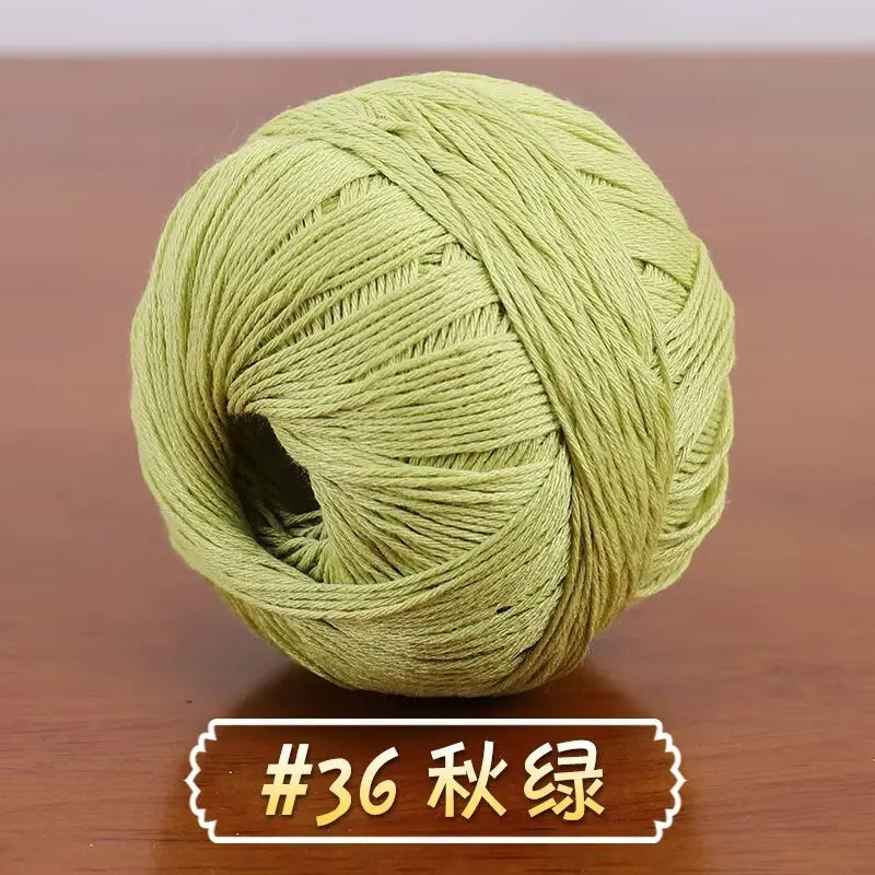 6-Strand Cotton Linen Lace Yarn Handmade Crochet Thread Medium Fine Hooking DIY Material Kit Children's Sweater Crochet Needl...