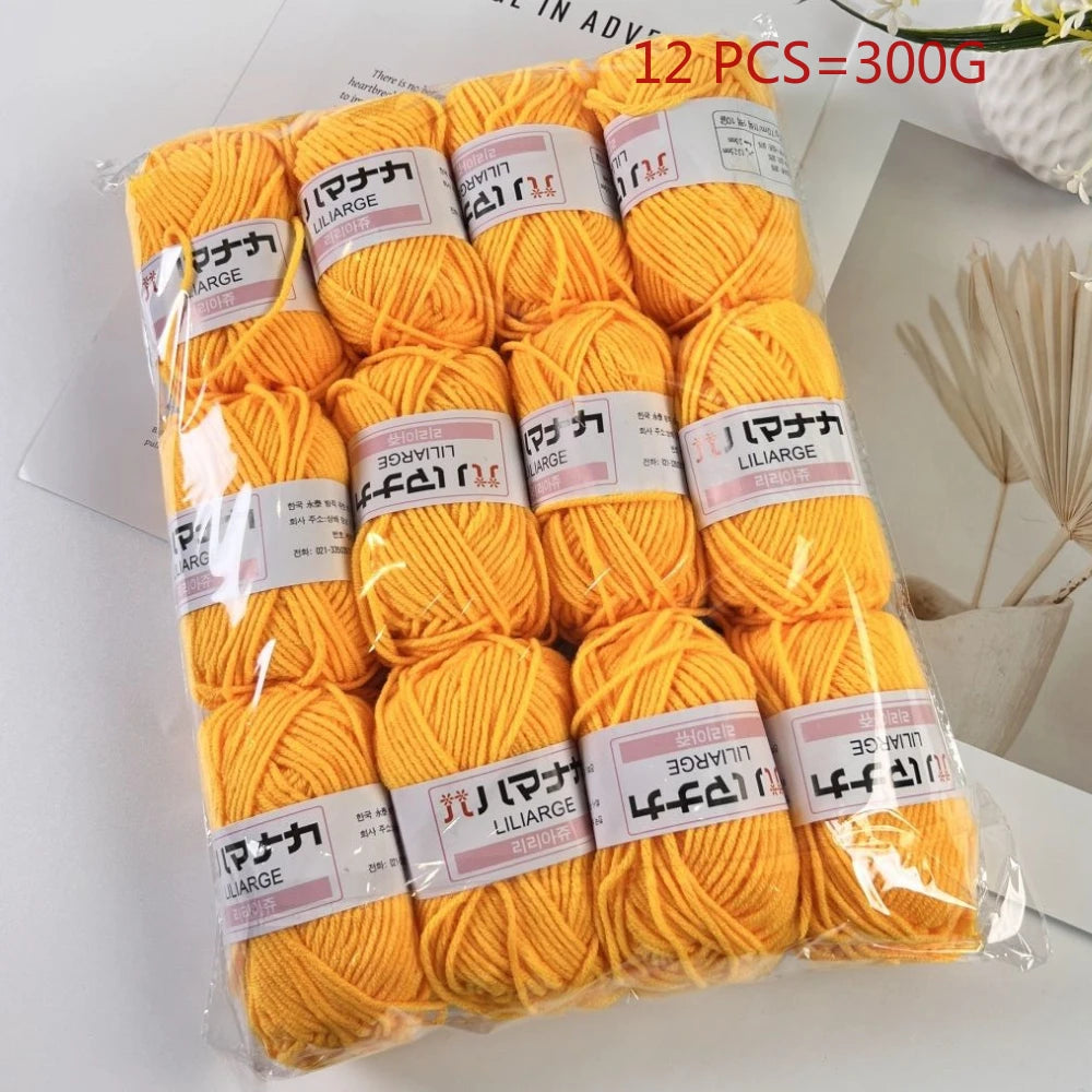 12PCS 300g Milk Yarn Handmade Coarse DIY Weaving Yarn Ball For Sweater Hat Scarve And Other Clothing Soft Crochet Knitting Yarn