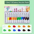 Acrylic Pigment 12/18/24/36 Colors 12ml Set Children's Painting And Oil Painting Beginners Non-Toxic Quick Drying Art Supplies