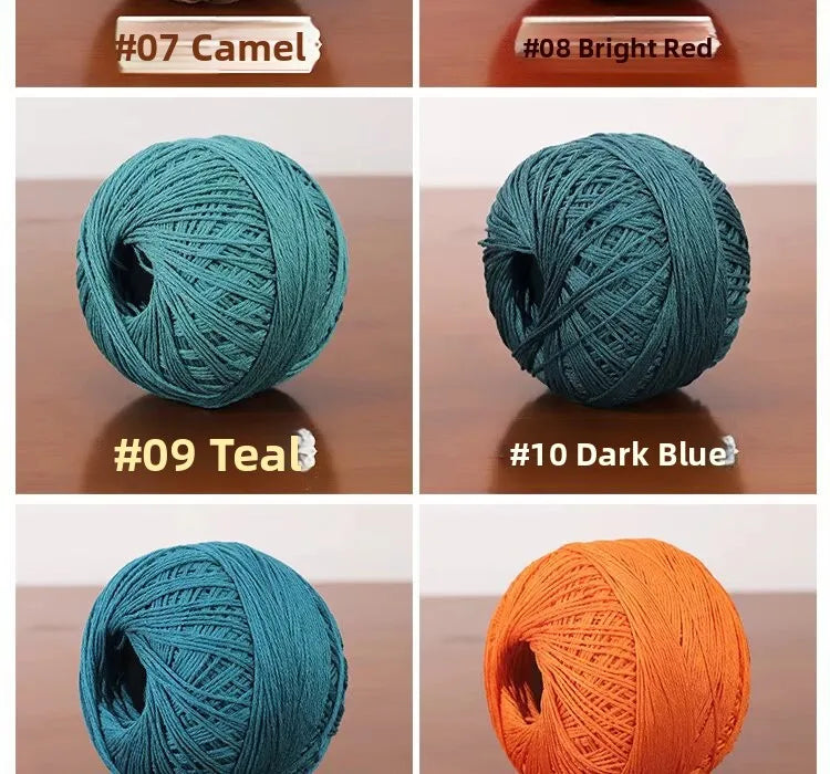 6-Strand Cotton Linen Lace Yarn Handmade Crochet Thread Medium Fine Hooking DIY Material Kit Children's Sweater Crochet Needl...