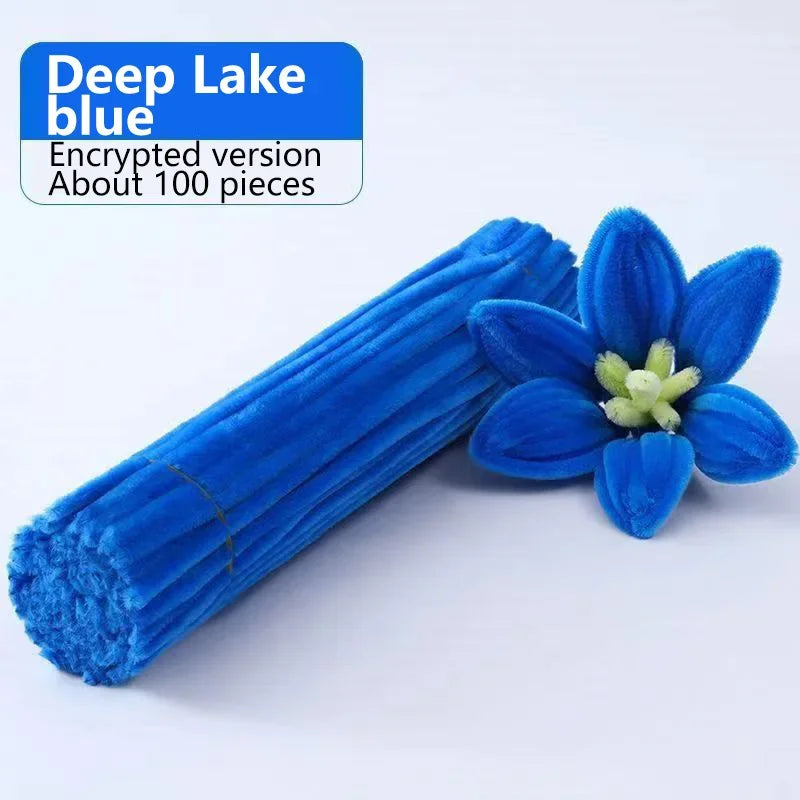 100pcs Chenille Stems Toys DIY Strips Twist Bar Anvil Wire Craft Pipe Creative Hobby Children Plush Stick Chenille Sticks