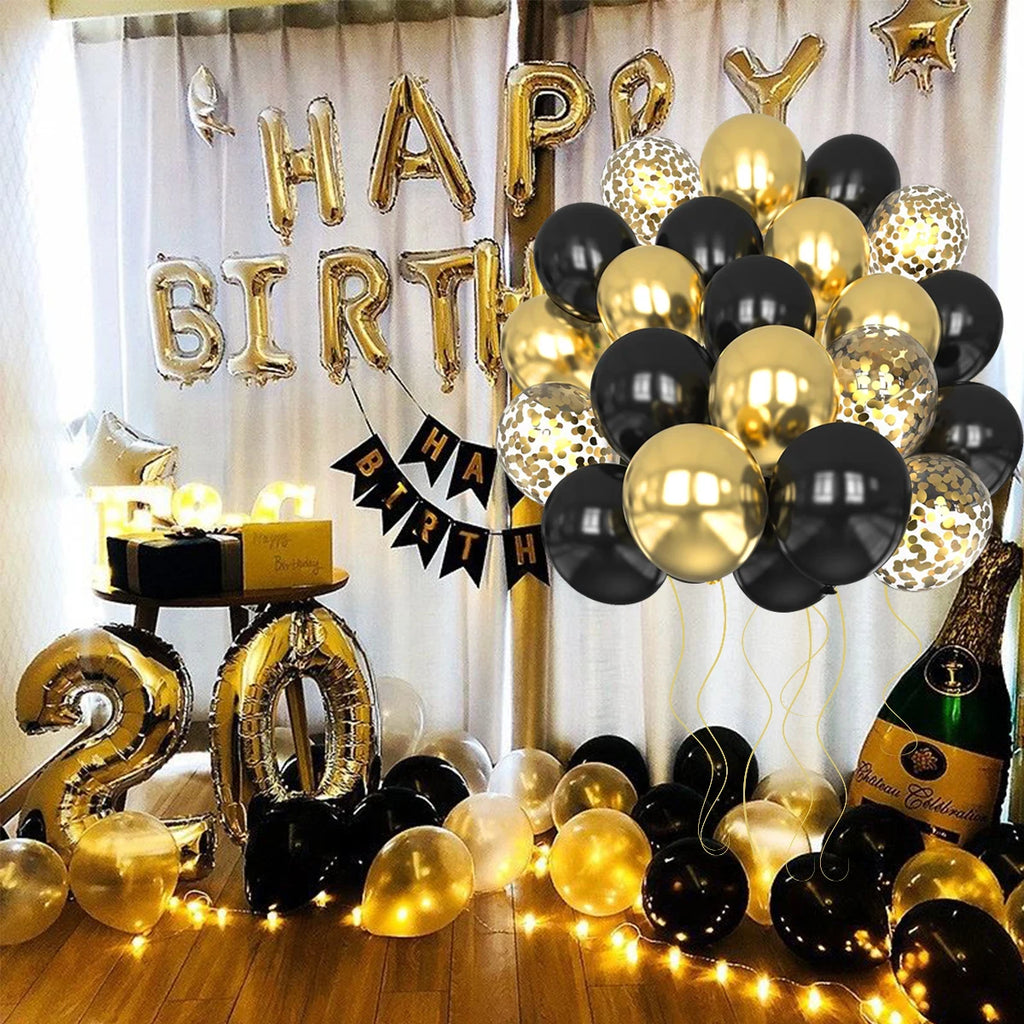 31/36/37/51/101Pcs Metallic Balloons Pearl Latex Balloon Gold Confetti Balloons for Birthday Weddings Baby Shower Party Decor