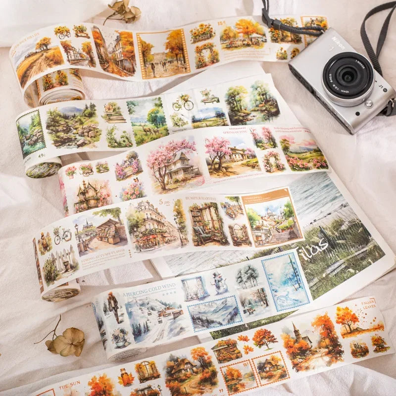 60mm*2m Vintage Washi Tape 38cm Decoration DIY  Daily Garbage Collage Loop Stationery Craft Tape Scrapbook