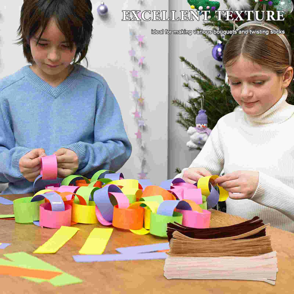 300 Pcs Chenille Stems Craft Supplies Pipe Cleaners Solid Color Fuzzy Twisting Sticks Diy Art Activity Kids Educational