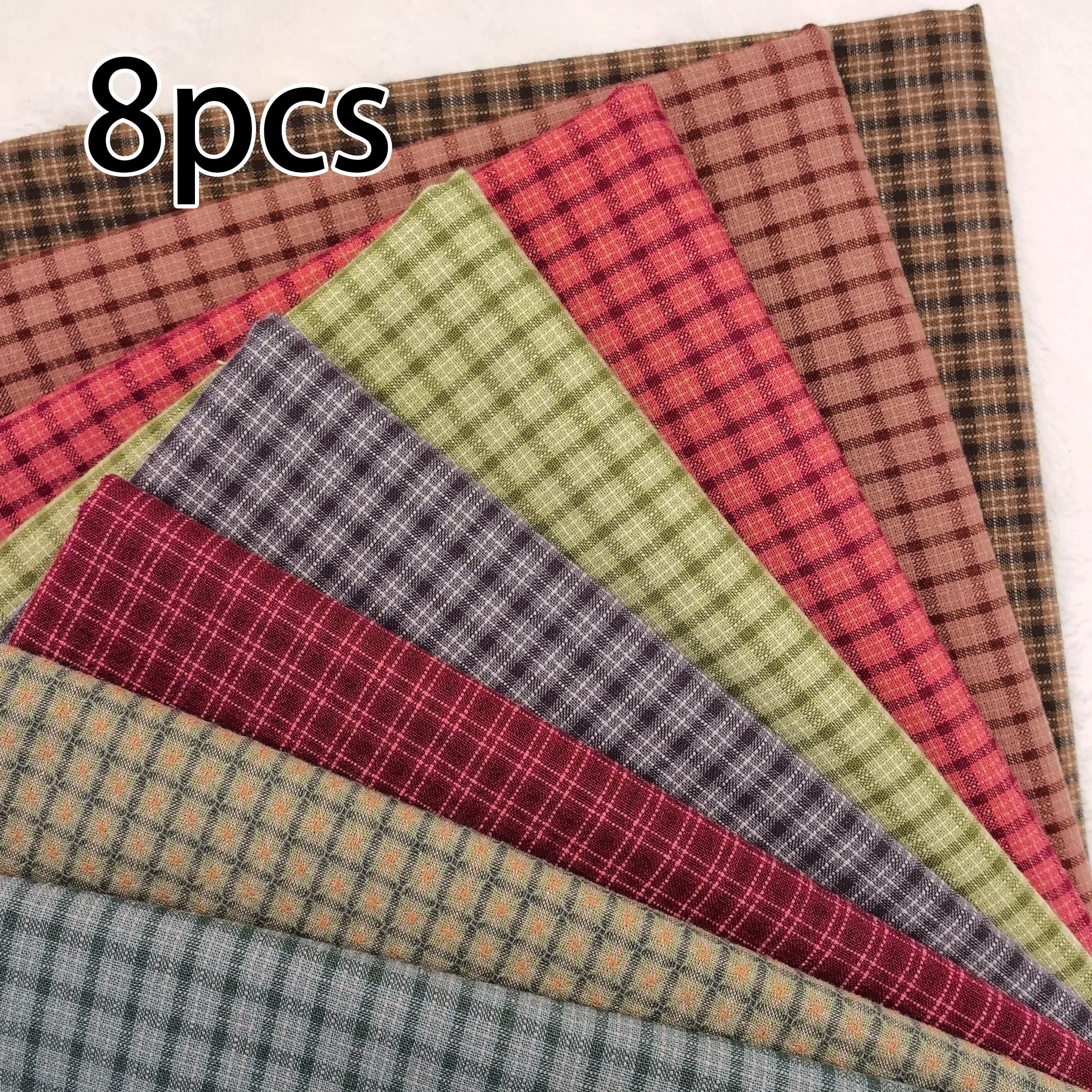 DIY Japan Little Cloth group Yarn-dyed fabric,for sewing Handmade Patchwork Quilting ,Grid Stripe For Sewing Doll clothes