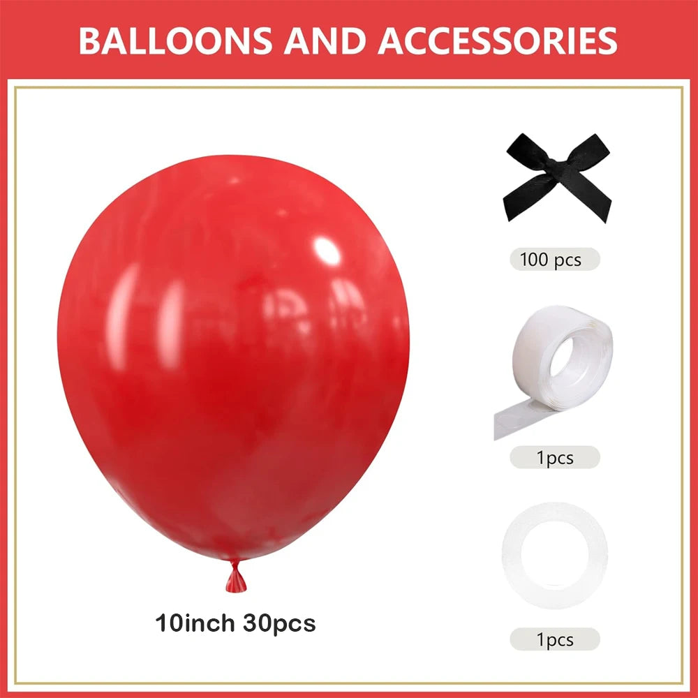 30Pcs Latex Balloons with Black Bow Coquette Bow Themed DIY Balloons Set for Boho Wedding Baby Shower Girls Birthday Party Decor