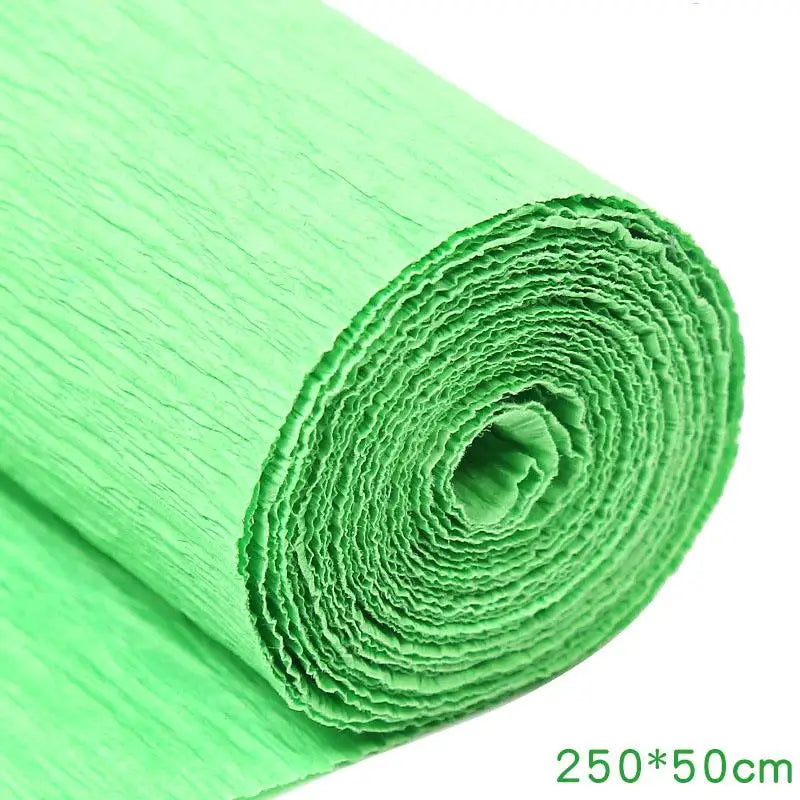 50x250cm Colored Crepe Paper Roll Origami Crinkled Crepe Paper Craft DIY Flowers Decoration Gift Wrapping Thickened Paper Craft