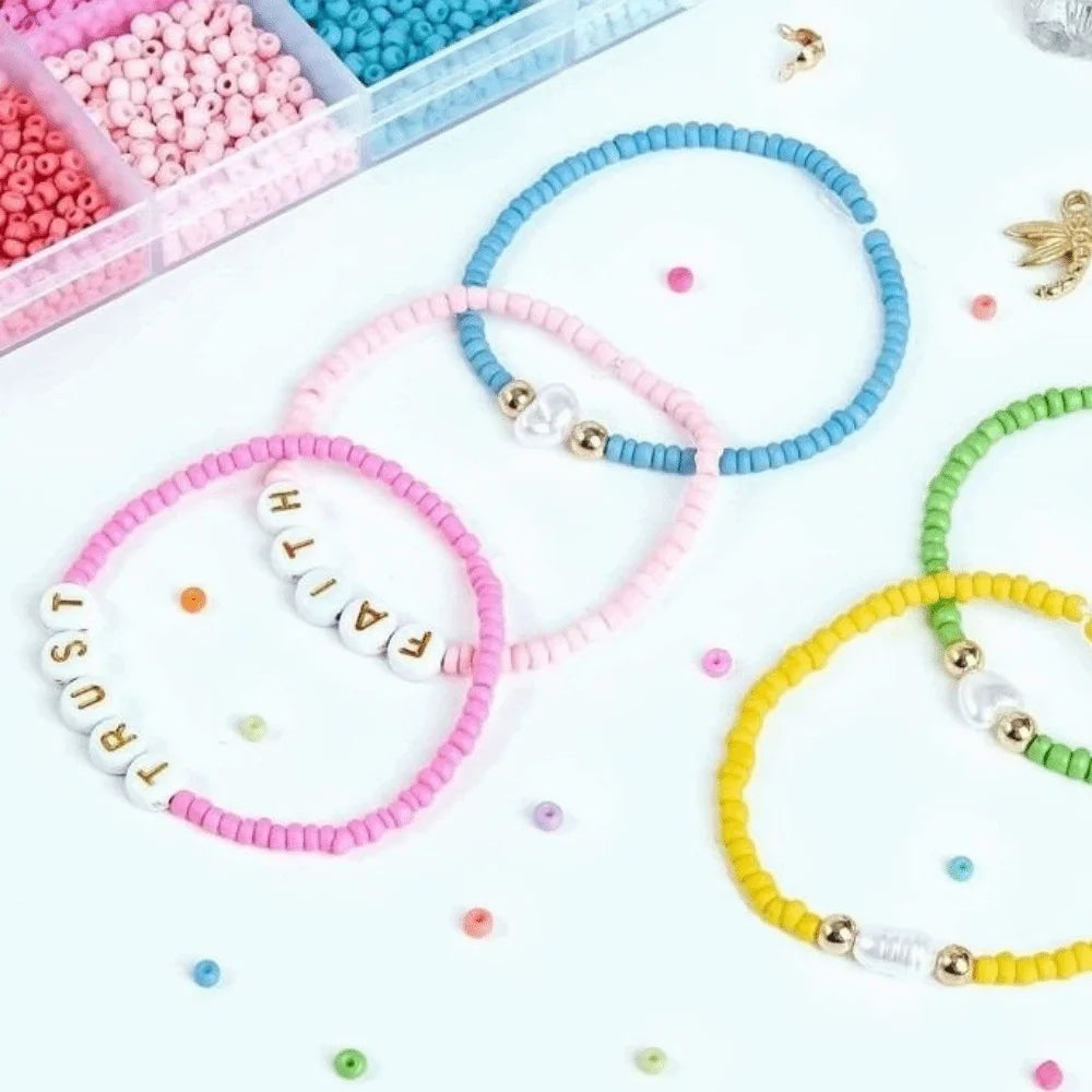 28+2Grid Jewelry Making DIY Bracelet Phone Strap Kit Necklaces Ornament Kids Jewellery Set with Letter Bead Handmade