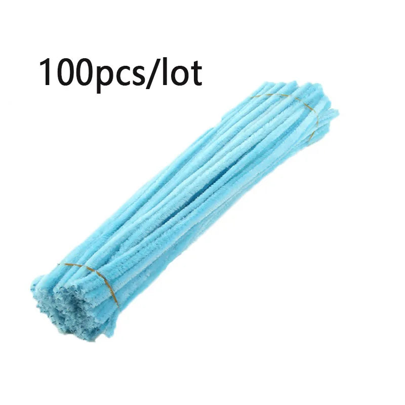 100pcs Colorful Chenille Stems Stick Toys DIY Strips for Simulation Flowers Christmas Tree Handmade Kids Educational Toys DIY