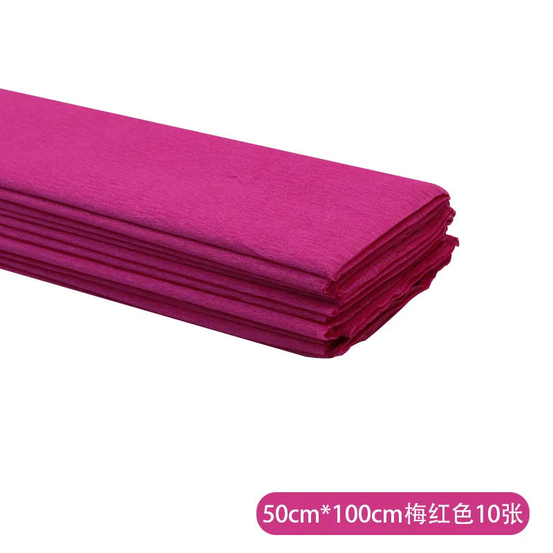 50x100cm Roll Crepe Paper Colorful Flower Wrapping Paper Handmade DIY Thin Paper Making Materials Kindergarten Decoration