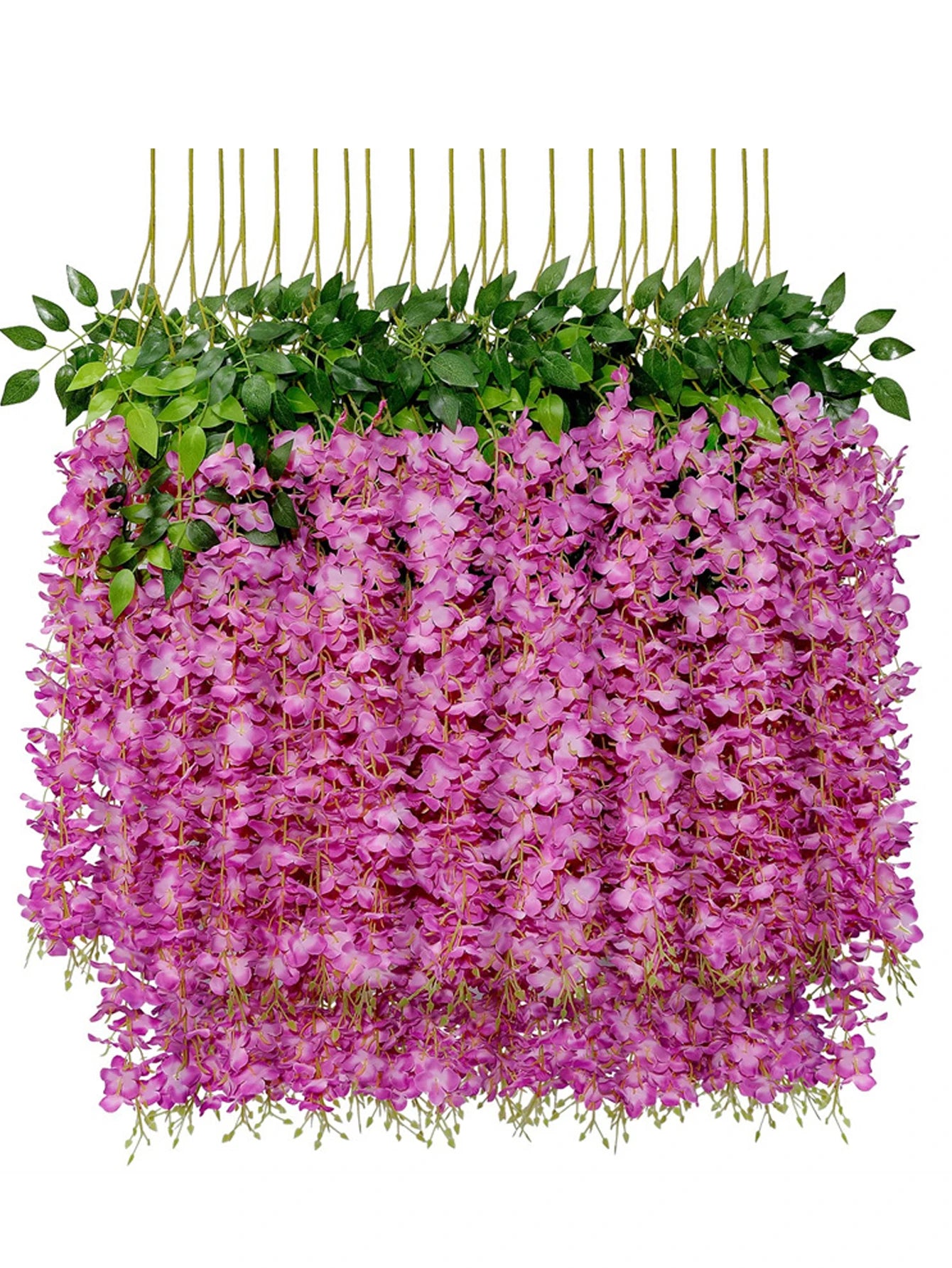 12pcs Artificial Flowers Hanging Wisteria Faux Flowers Garland Silk Vine Rattan Long String Home Outdoor Wedding Party Decor