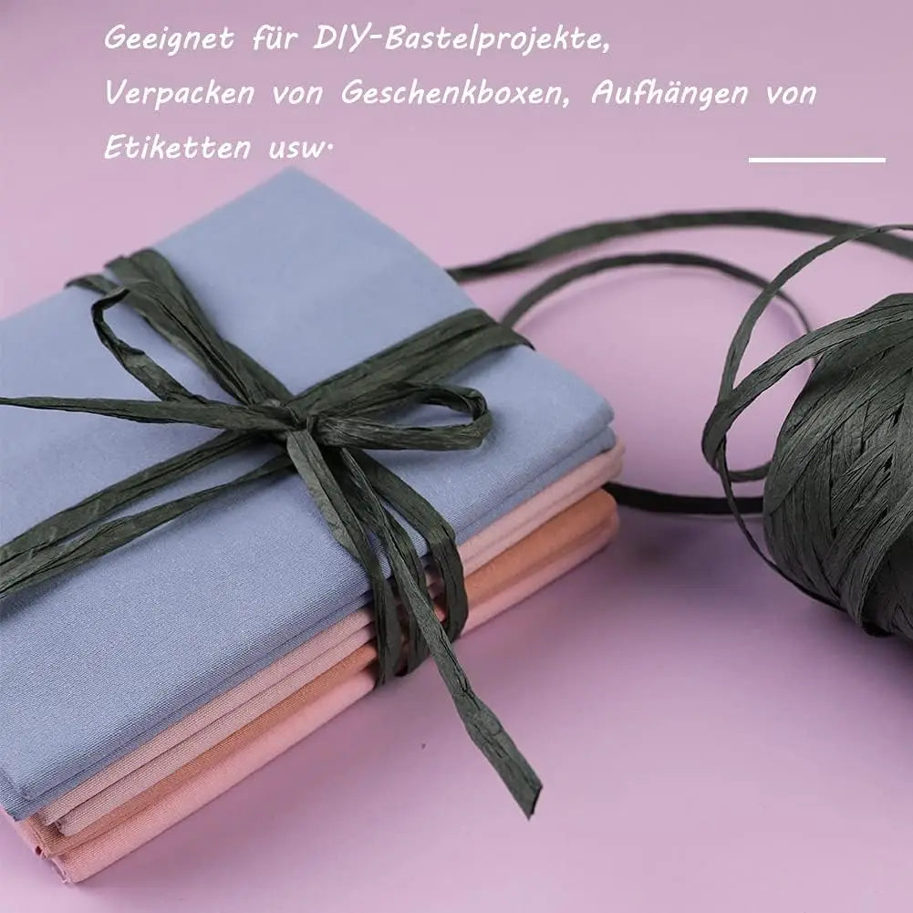 100 m Raffia Ribbons Raffia Paper Cord Natural Raffia Rope Artistic Gift for Wrapping Weaving and Gardening