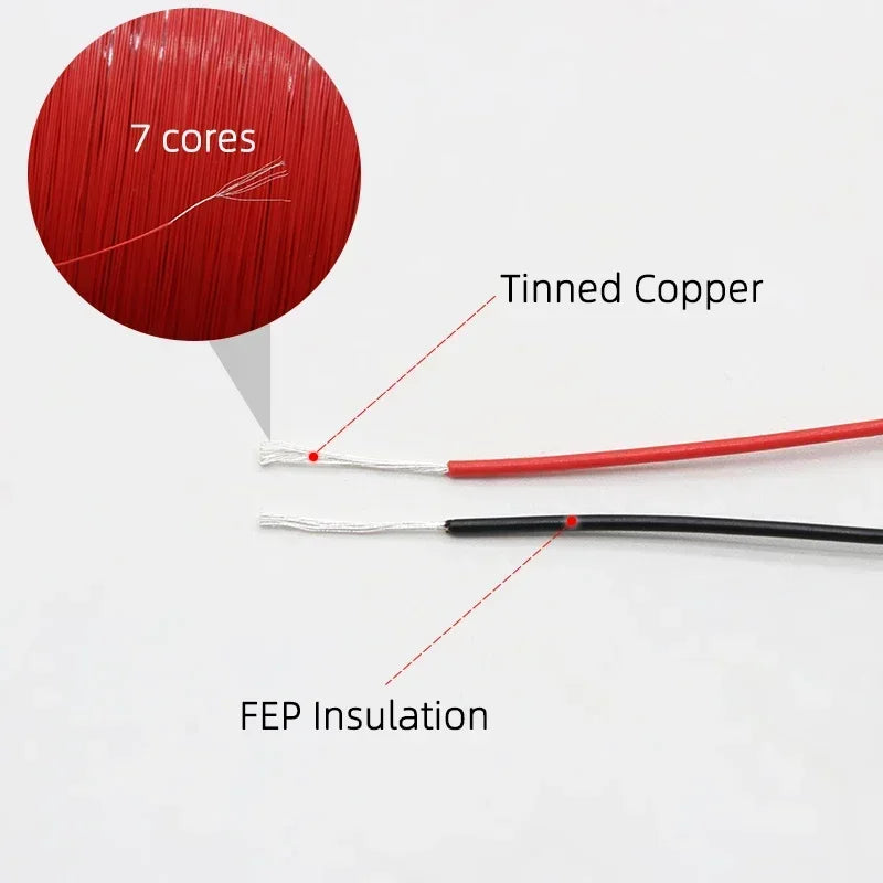 10/100/200/500m UL10064 PTFE Wire 40/36/34/32/30/28/26AWG Ultra Fine Micro Litz FEP Insulation Tinned Copper Cable for Soldering