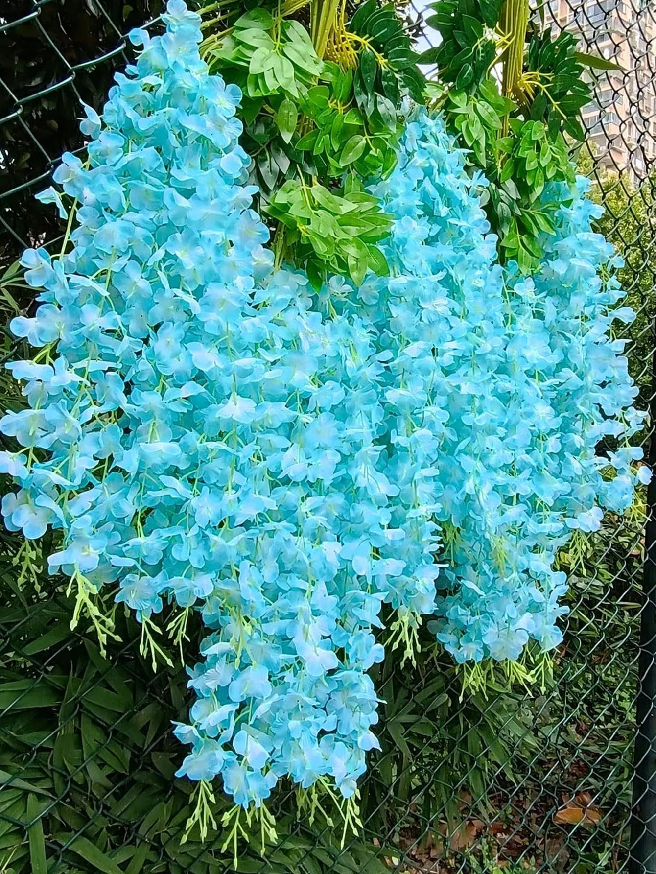 12pcs Artificial Flowers Hanging Wisteria Faux Flowers Garland Silk Vine Rattan Long String Home Outdoor Wedding Party Decor