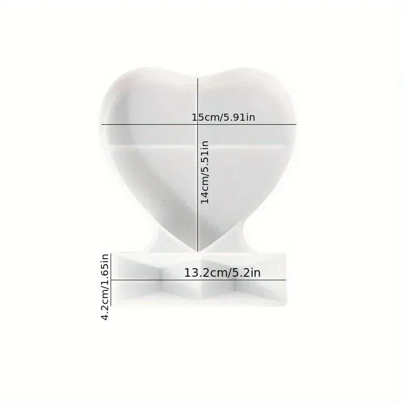 Resin Molds Heart-Shaped Photo Frame Mold, DIY Personalized Photo Silicone Tool, for Making Souvenir Handmade Crafts Home Decora