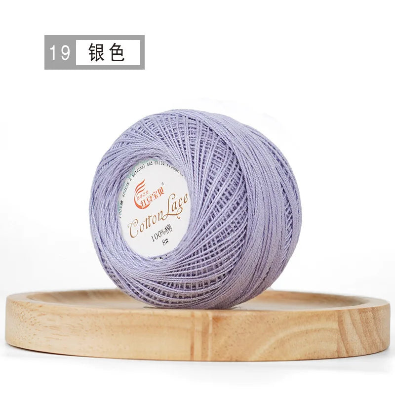 Pure Cotton Lace Thread Shiny Lin Yarn Handmade DIY Crochet Thread Combed Spun Yarn Knitting Crochet Handweaving Yarn