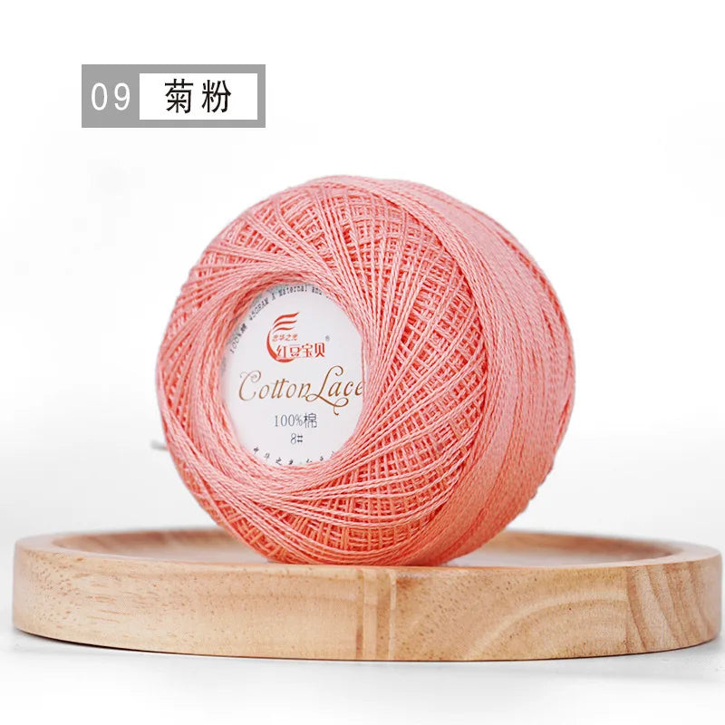 Pure Cotton Lace Thread Shiny Lin Yarn Handmade DIY Crochet Thread Combed Spun Yarn Knitting Crochet Handweaving Yarn
