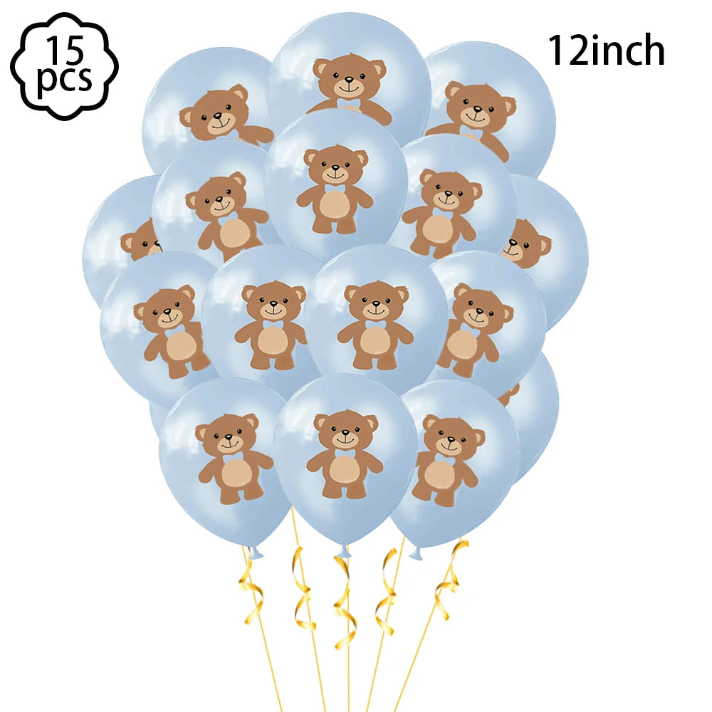 Brown Teddy Bear disposable tableware Teddy Bear party napkins plates cups kids Teddy Bear Birthday Party decoration Baby Shower