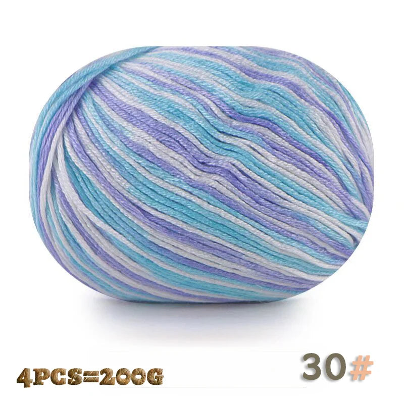 200g 6 Strands of Medium Thick Handmade DIY Knitted Soft Yarn Balls for Making Sweaters, Hats, Scarves, Gloves, Yarn Shoes, Soft Yarn Balls, 1 Piece = 4 Balls = 200 Grams
