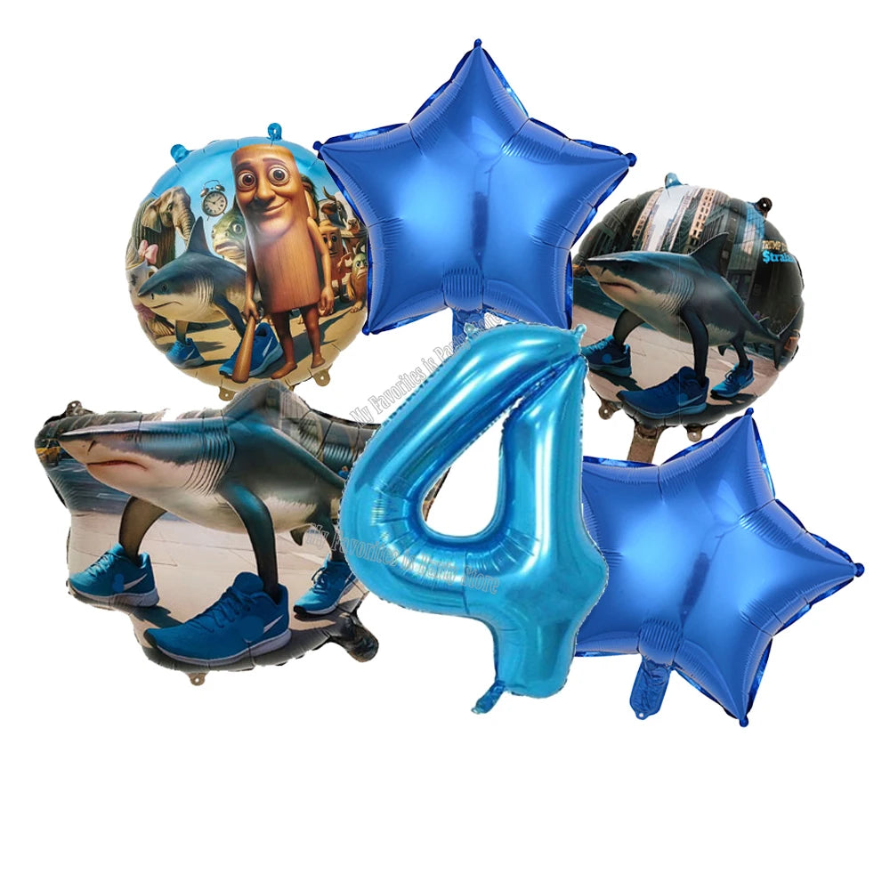 Italian Brainrot Balloon Set Baby Shower Party Ballons Tralalero Tralala TungTungTungSahur Balloons Decoration Photographic Prop