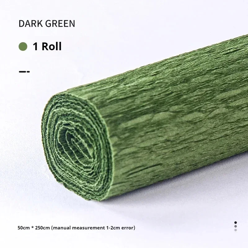 Colored Crepe Paper For Flower Making Decoration Gift Wrapping Paper Roll 50x250cm Kids Diy Craft Supplies Origami Crepe Paper