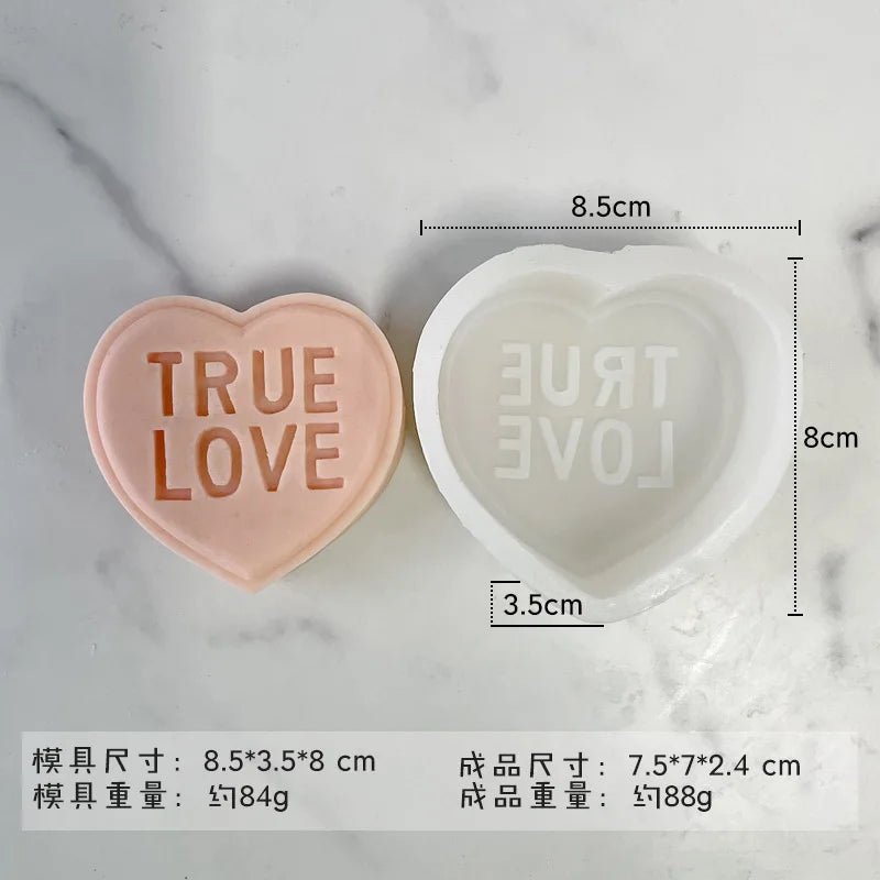7 Styles 3D Letter Heart-shaped Silicone Candle Mold DIY Love Soap Aromatherapy Gypsum Resin Mould Valentine's Day Gift Arts