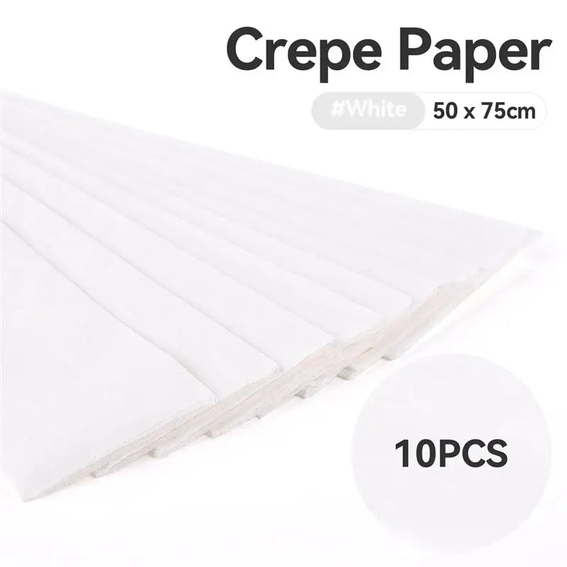10pcs 50x70cm Colored Crepe Paper Origami Crinkled Crepe Paper Craft DIY crafts Flowers Decoration Gift Wrapping Paper Craft