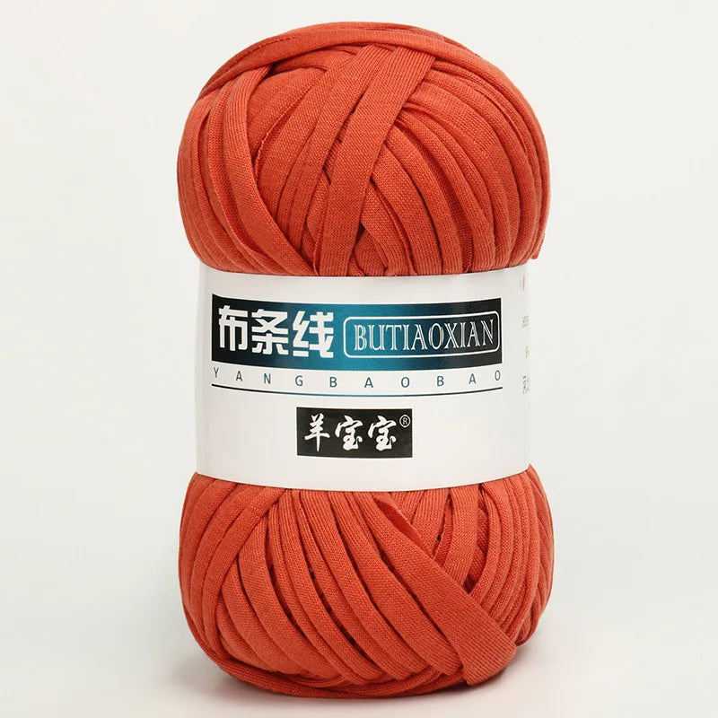 100g T Shirt Knitting Yarn For Crochet Bag Hat Slippers Coaster Blanket Thread Soft Polyester Woven Yarn Thick Soft Cloth Yarn