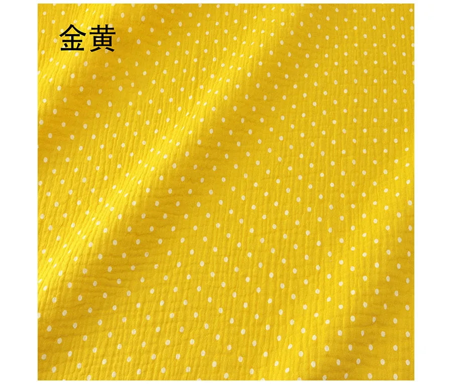 Soft dot Print Cotton Sewing Fabric Crepe Double Layer Gauze Cloth Cotton Skirt Pajama Cotton Fabric 100*135cm