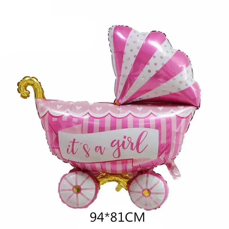 New baby stroller shaped balloon, children's cradle baby decoration birthday party wholesale balloon