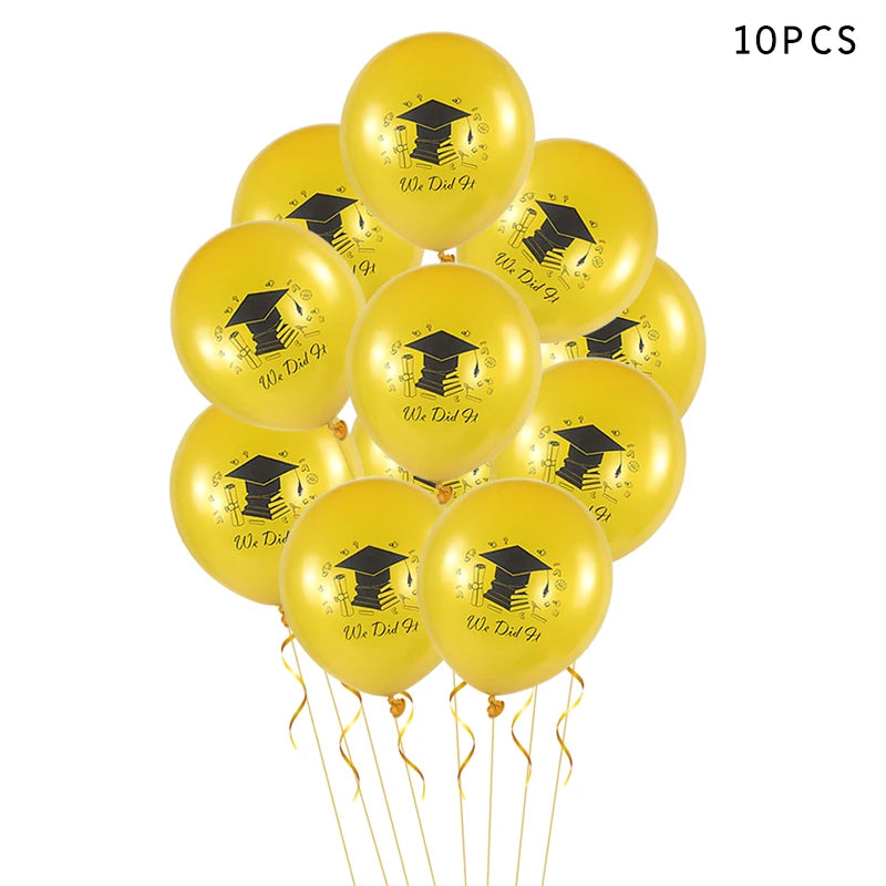 10Pcs We Did it Bachelors Cap Balloon Latex Graduation Decorations Class Of 2023 Graduation Party Congratulation Decor