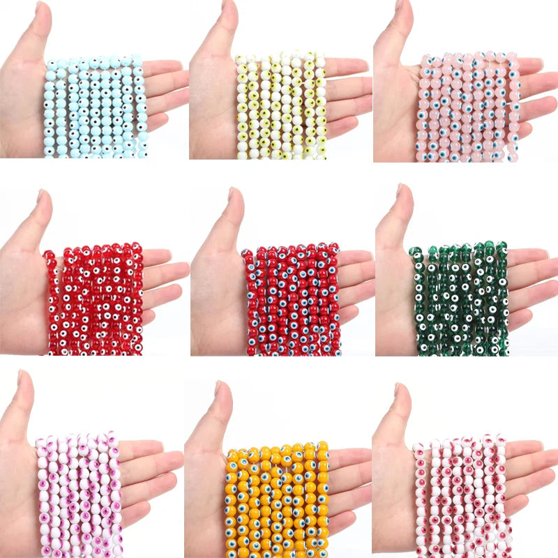 1200 Pieces 6mm Natural Stone Beaded Handmade DIY Jewelry Making Kit - Women's Family Jewelry Production Accessories for Necklac