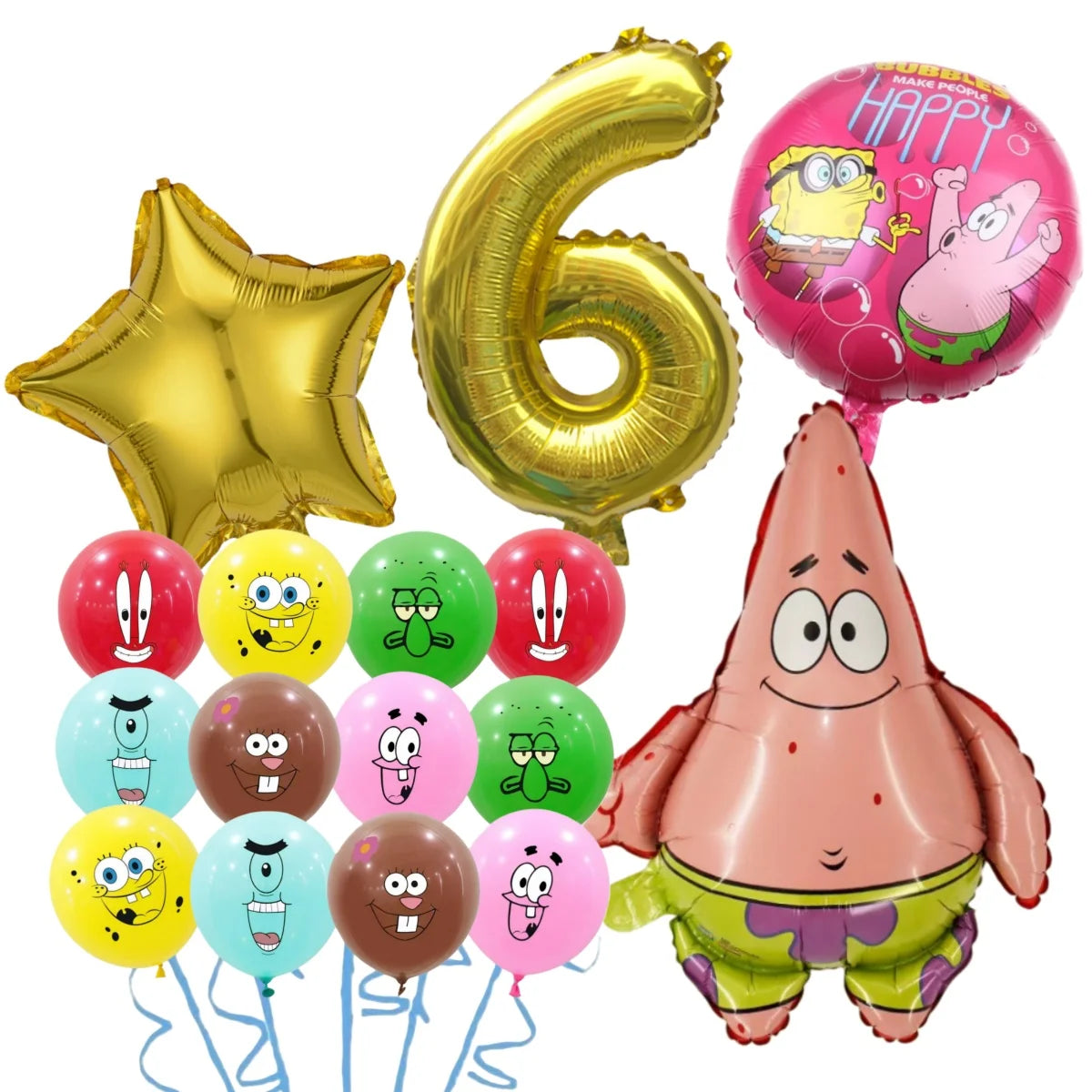 Cartoon SpongeBob Theme Birthday Party Decoration Balloons Digital Balloons Baby Shower Birthday Gifts Party latex Party Balloon