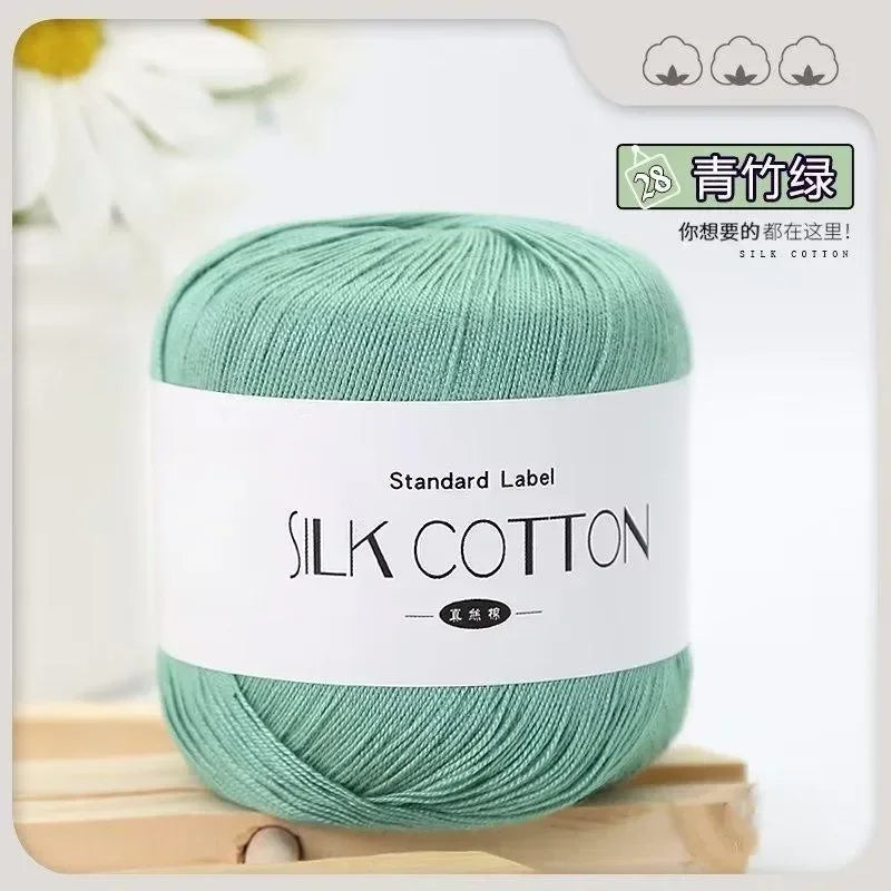 50g/PC Silk Lace Cotton Milk Crochet Yarn Baby Hand-Knitted Warm Soft Knitting Thread for Hand Knitting Supplies Cross Stitch