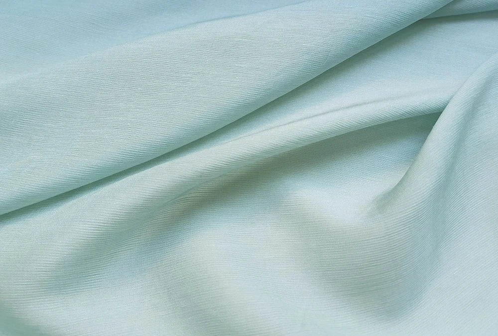 Silk Linen Fabric 54'' Wide By Meter Elegant Cyan Color Slubbed Silk Flax Material Soft Summer