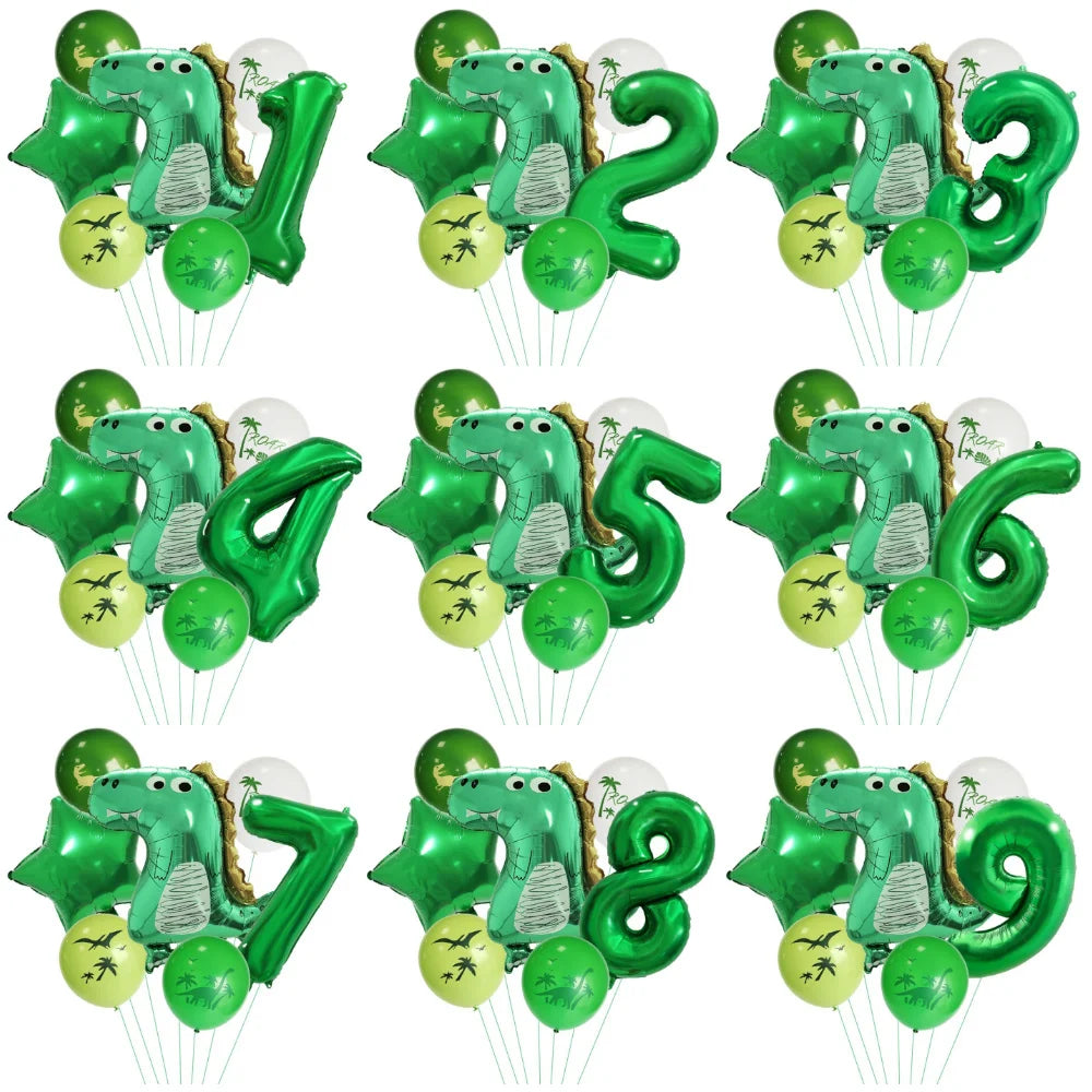 Dinosaur Party Number Balloons First Birthday Party Decoration Animal Jungle Safari Birthday Party Decora Boy Kids Baby Shower