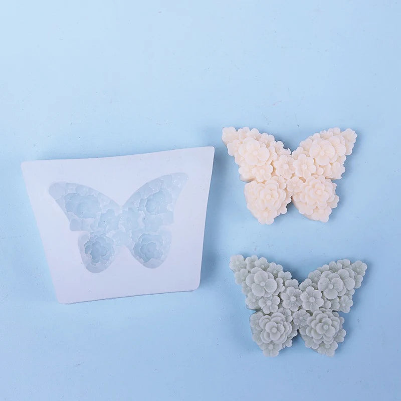 Rose Butterfly Mold Silicone Shaped Aromatherapy Gypsum Dropping Glue Decorative Ornament DIY