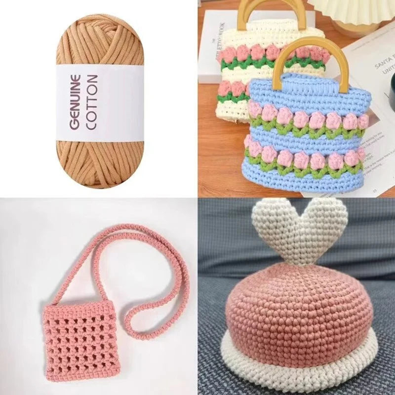 150g Genuine Cotton Hollow Cotton Core Milk Cotton Yarn Crochet Hook Shoe Scarf Bag Hat Handmade DIY Knitting Blanket Material Kit Yarn 1 Piece = 3 Pieces = 150 Grams