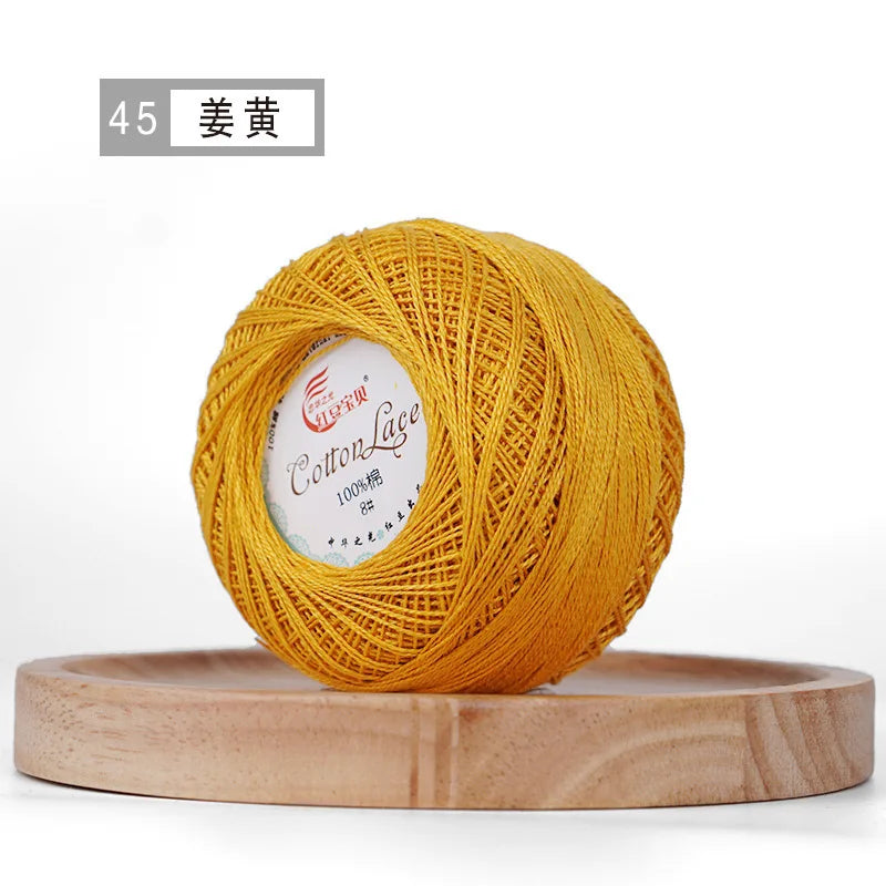 Pure Cotton Lace Thread Shiny Lin Yarn Handmade DIY Crochet Thread Combed Spun Yarn Knitting Crochet Handweaving Yarn