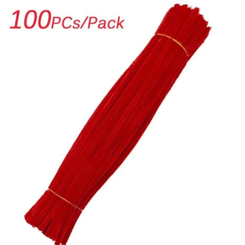 100Pcs Chenille Stems Toys DIY Strips Twist Bar Creative Leisure Hobby Diy Plush Stem Twisted Stick Handmade Material