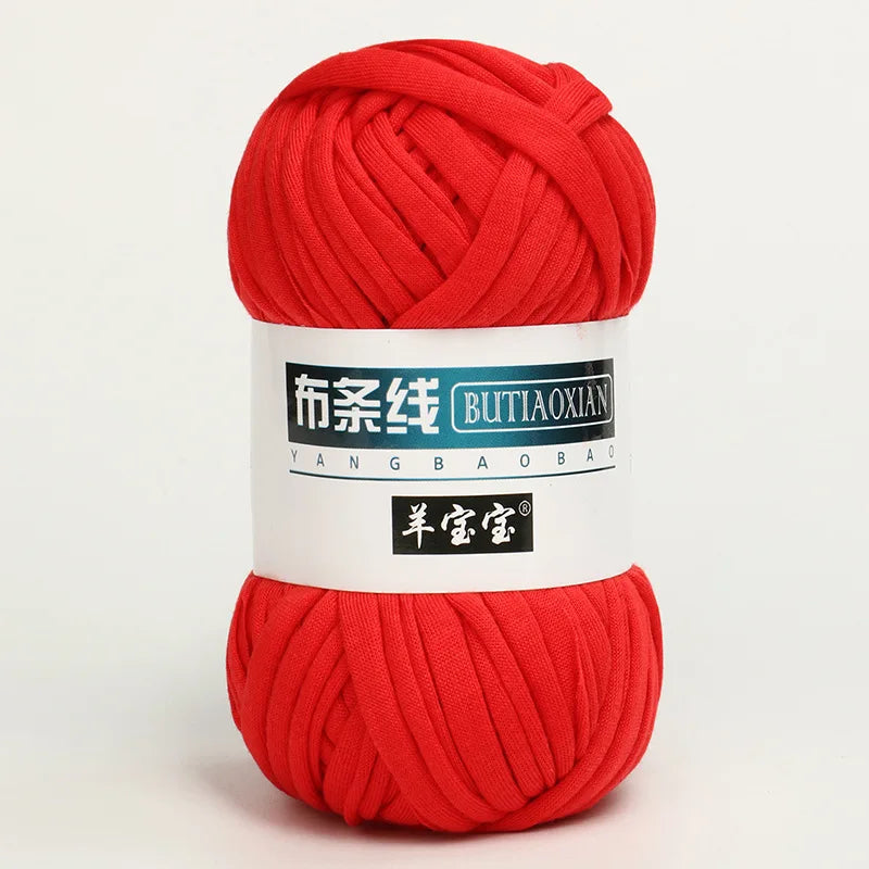 100g T Shirt Knitting Yarn For Crochet Bag Hat Slippers Coaster Blanket Thread Soft Polyester Woven Yarn Thick Soft Cloth Yarn