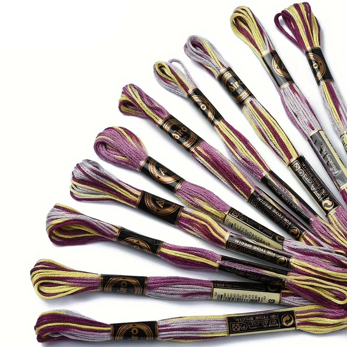 10PCS 100% Cotton High Quality Cross stitch Floss Embroidery thread Cross Stitch Embroidery Hand Knitting Sewing Weaving 8m Each