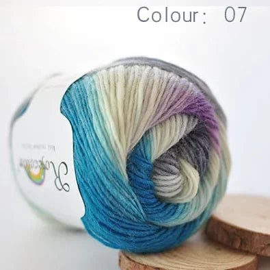 100% Wool Yarn Rainbow Color for Hand Knitting Crochet Hand-Woven Thickness Woolen Yarn Woolen Yarn Crocheting Shawl Thread
